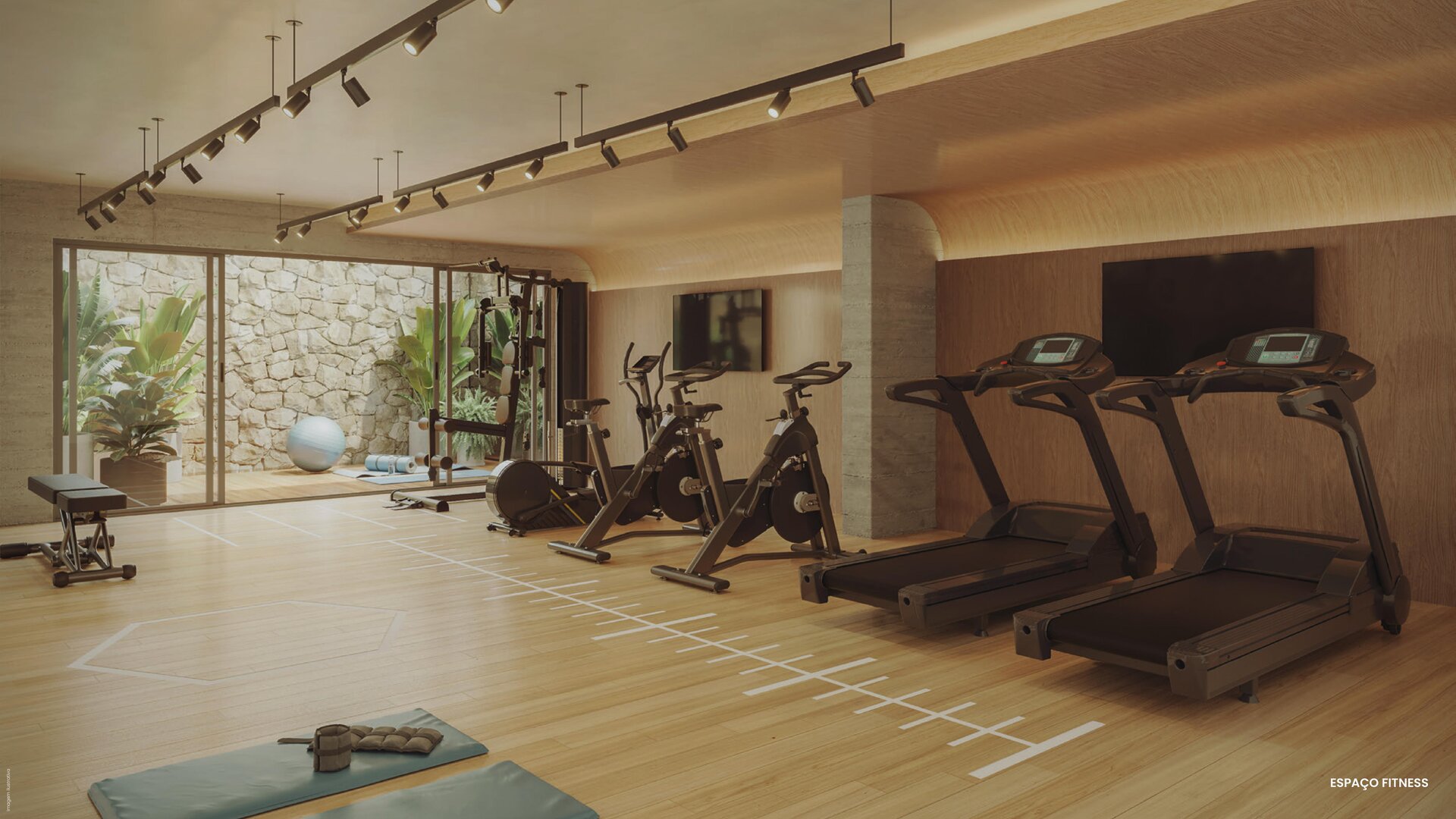 Espaço fitness do 786 Prudente com equipamentos de última geração