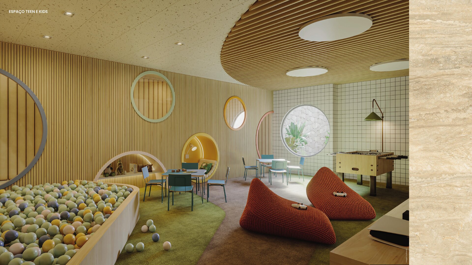 Espaço teen e kids do 786 Prudente com brinquedoteca